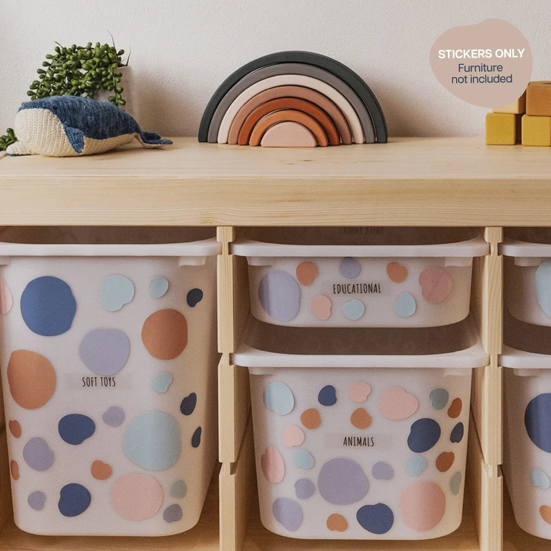 Dots Boho - Storage Tub Decals - Organisational Tubs