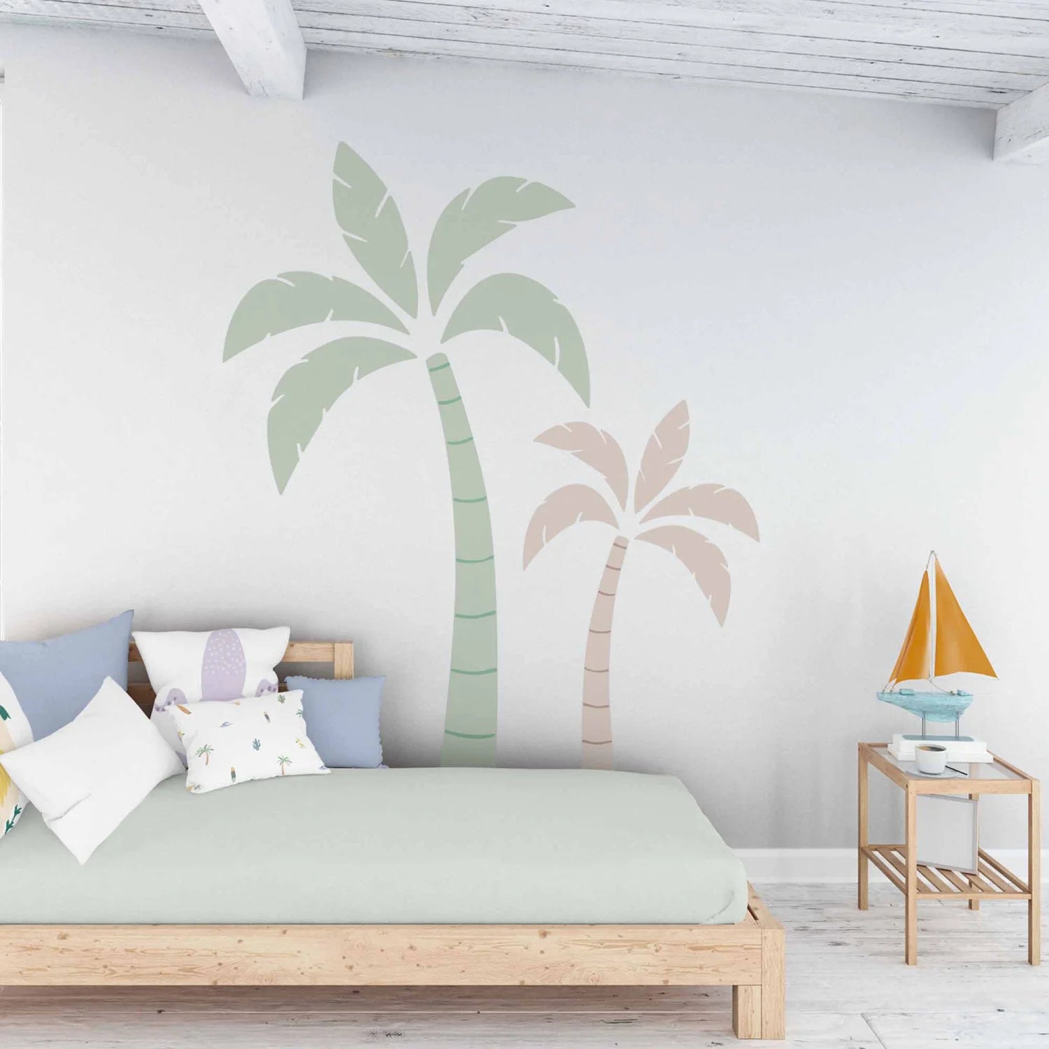 Green &amp; Neutral Palm Tree Wall Decal - Large - Decals