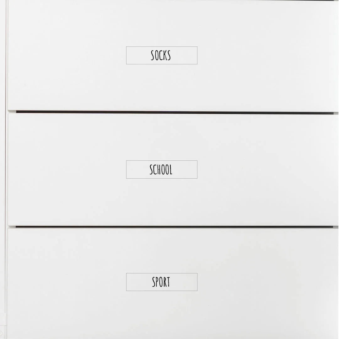 Kids’ Wardrobe Labels - Clear Rectangular Organisation