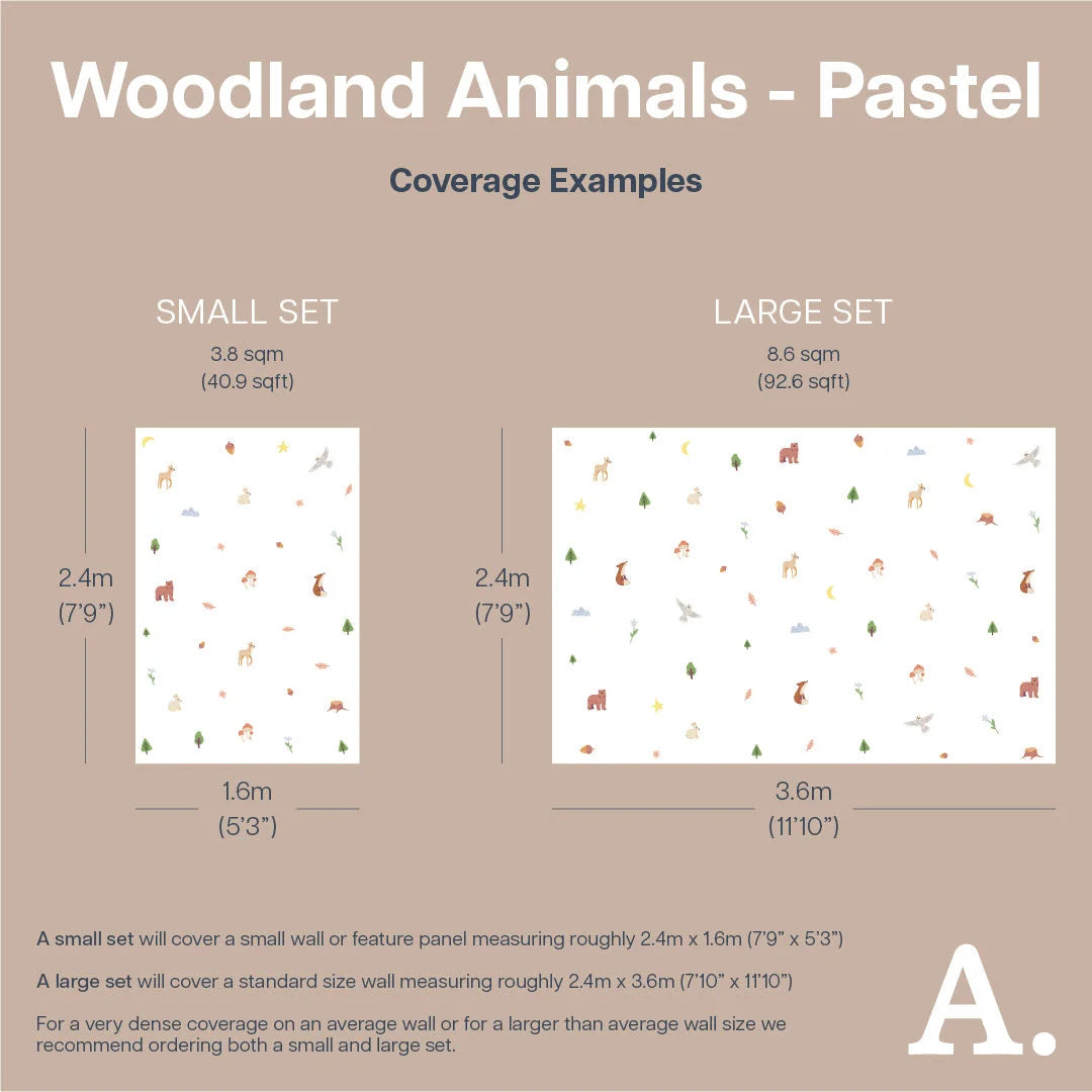 Pastel Woodland Animal Wall Decals - Decals - Animals