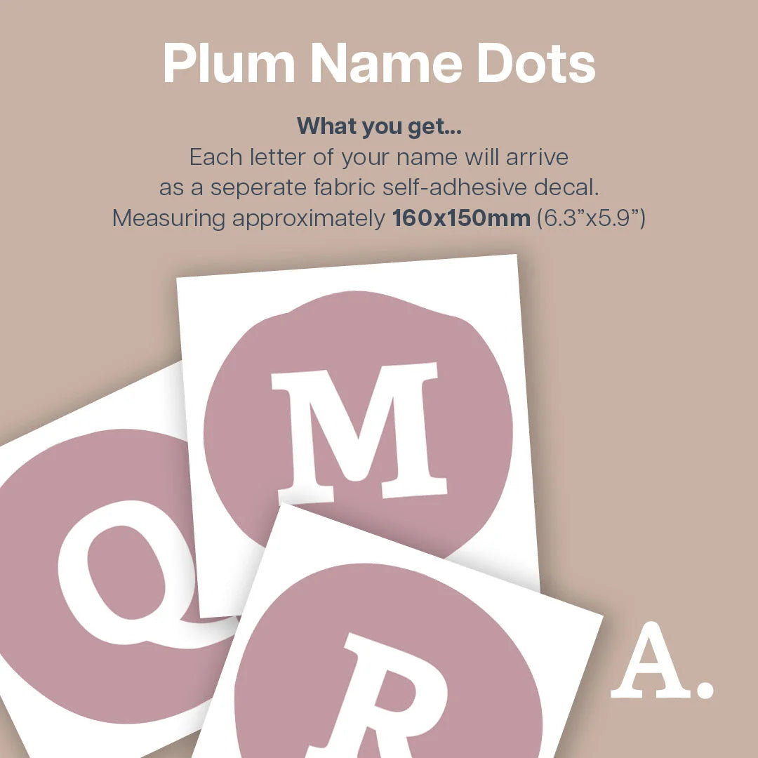 Plum Personalised Name Dot Decals - Decals - Name Dots